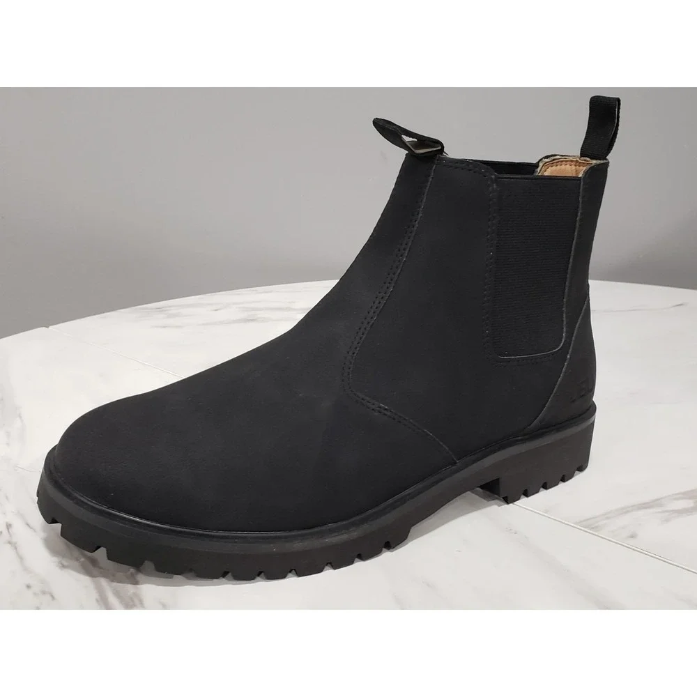 NEW NO BOX JBU Kai Water Resistant Chelsea Boot Size 10 BLACK Leather Pull-On